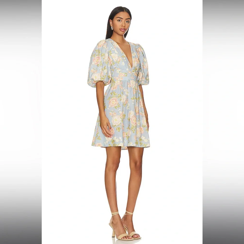 NEW NWT Yumi Kim Gayle Linen Dress In Mellow Brook Crystal Floral Print